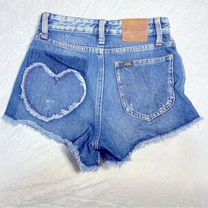 Vintage Lee Heart Patch Cutoff Jean Shorts High Rise Women’s 24 Lee Is Love 0